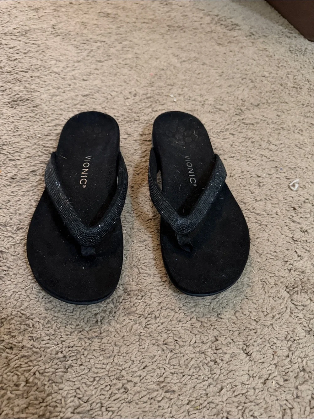 Vionic Black Sparkle Sandals